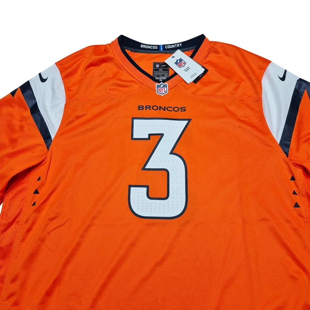Russell Wilson Denver Broncos Nike Football Game Jersey Orange Men's Size 3XL